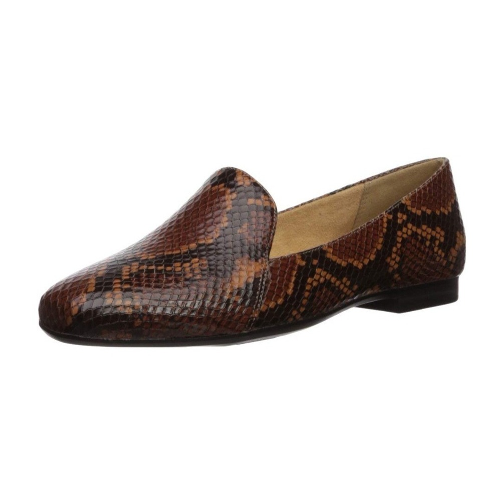 Naturalizer Emiline Size 7 N Narrow Leather Loafers Flats Snakeskin Slip On